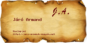 Járó Armand névjegykártya